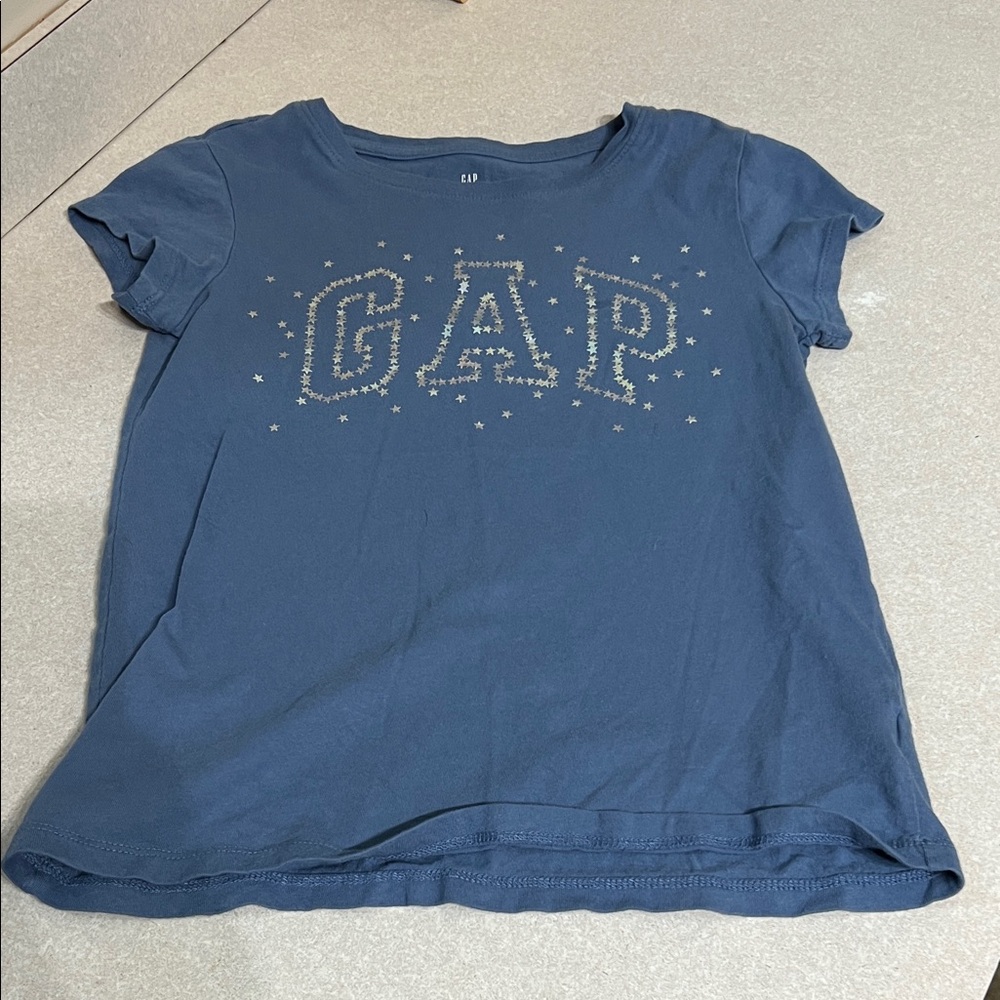 GAP Girls Navy Short Sleeve Tee with Rhinestone Logo